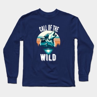 "Echoes of Nature" - Majestic Wolf Design Long Sleeve T-Shirt